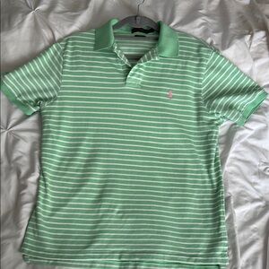 Polo by Ralph Lauren Green and White Striped Polo Shirt